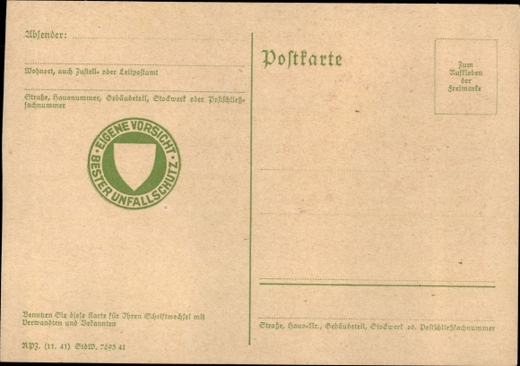 Postcard accident prevention of the Deutsche Reichspost, thorough cleaning keeps you healthy