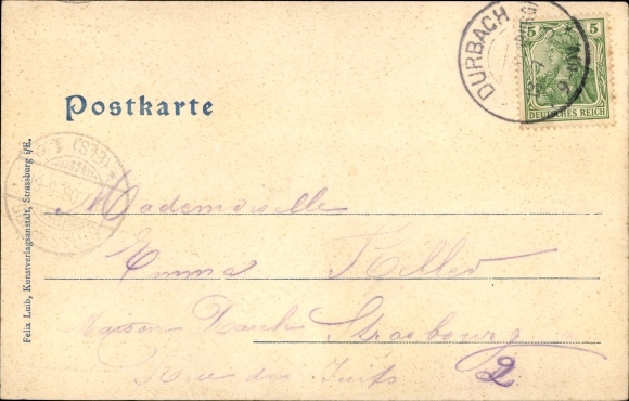 Postcard Durbach in Baden, view of the town, Inn zum Ritter
