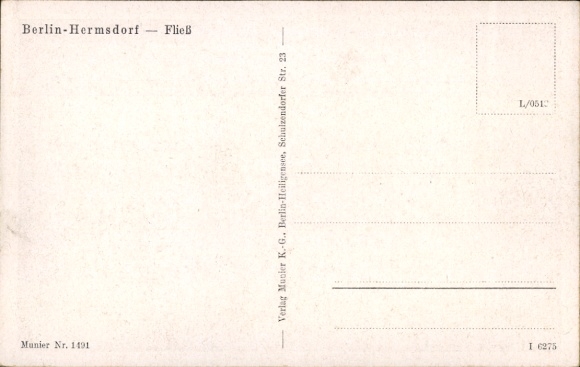 Postcard Berlin Reinickendorf Hermsdorf, partial view, Am Fließ