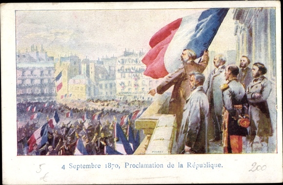 KP artysty Paryż, Proclamation de la République française z 4 września 1870