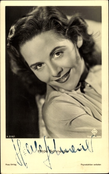 Ak Schauspielerin Hilde Schneider, Portrait, Autogramm