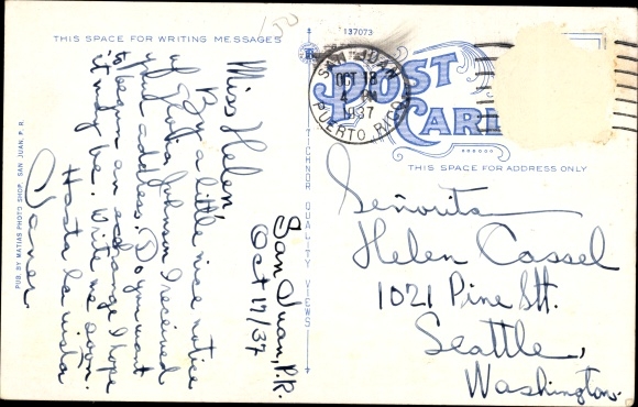 Postcard San Juan Puerto Rico, Capitol of Puerto Rico