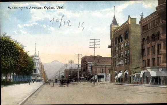 Briefkaart Ogden Utah de VS, Washington Avenue