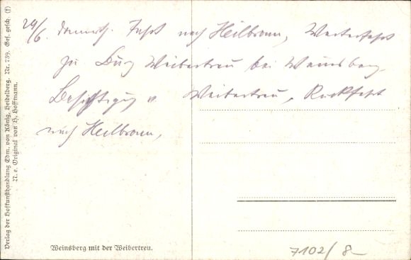 Artist Postcard Hoffmann, H., Weinsberg in the district of Heilbronn, Weibertreu