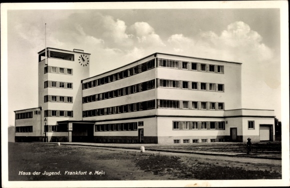 Postcard Frankfurt am Main, House of Youth, Hansa Allee 150