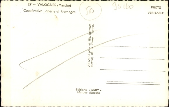 Postcard Valognes Manche, Cooperative Laiterie et Fromages