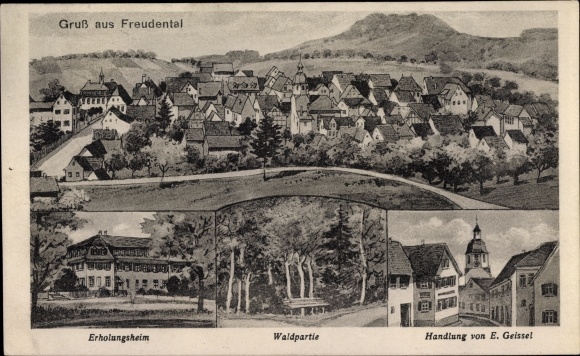 Postcard Freudental in the upper Steinbachtal district of Ludwigsburg, action E. Geissel, convalescent home