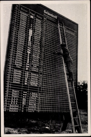 Collection picture Olympia 1936, cross-country ride in Döberitz, scoreboard