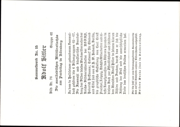 Collective picture Adolf Hitler No. 76, Nazi Party Rally Nuremberg, foreign military attachés