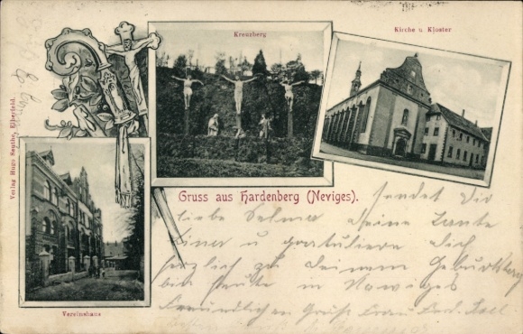 Postcard Hardenberg Neviges Velbert North Rhine Westphalia, church, monastery, Kreuzberg
