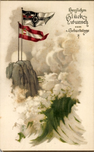 Postcard Congratulations Birthday, Patriotism, Dual Alliance
