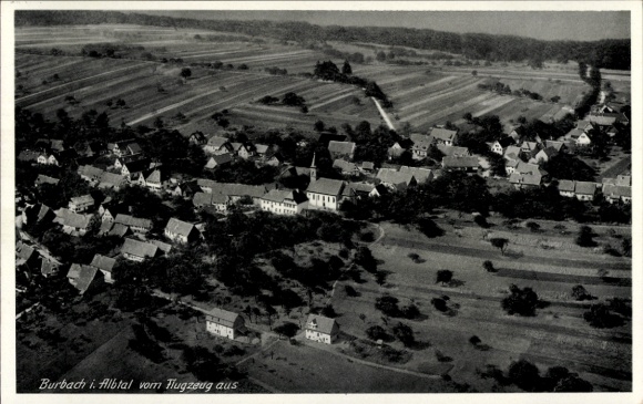 Postcard Burbach im Albtal Marxzell Black Forest Baden, aerial photograph