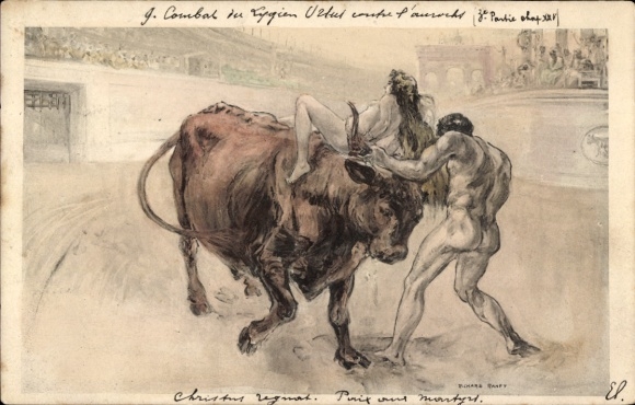 Artist Postcard Ranft, Richard, Ligia na byku