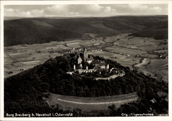 Postcard Neustadt Breuberg im Odenwald, Breuberg Castle, aerial photograph