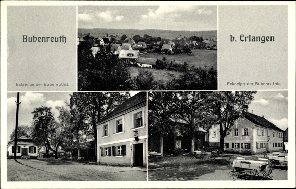 Ak Bubenreuth Mittelfranken, Inn Sperber, uitzicht op de stad, ex-pub van Bubenruthia