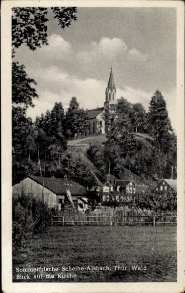 Ak Scheibe Alsbach Neuhaus am Rennweg Thüringen, Kirche