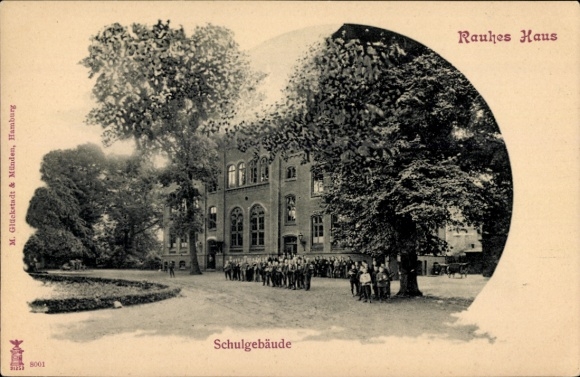 Postcard Hamburg Mitte Horn, Rauhes Haus, school building