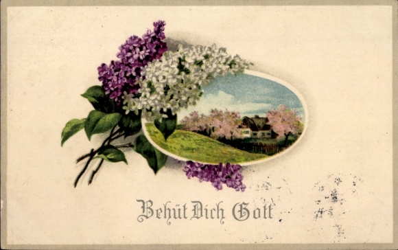 Postcard Kitsch, Lilac, God bless you