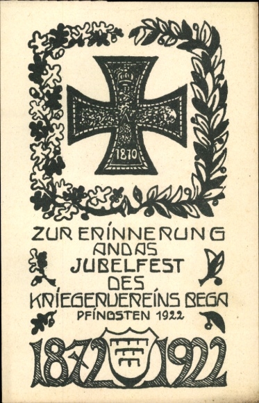 Ak Bega Dörentrup in Lippe, Jubelfest des Kriegervereins, 1872-1922, Pfingsten