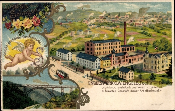 litho Foche Solingen in Noordrijn-Westfalen, Engelswerk, Stahlwarenfabrik CW Engels