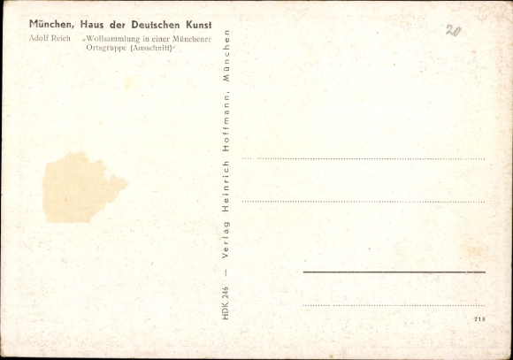 Artist Postcard Reich, Adolf, Wool collection in a Munich local group, HDK 246