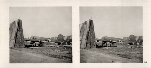 Stereo spatial image photo Flying and Siegen No. 35, long-range reconnaissance aircraft Focke Wulf Fw Condor