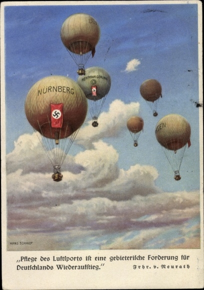 Künstler Ak Schmidt, Hans, Ballons, Pflege des Luftsports für Deutschlands Wiederaufstieg, NSFK