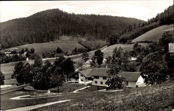 Ak Ehlenbogen Alpirsbach im Schwarzwald, Landschaft mit Hügeln, Bäumen, Pension Wendling, Schwarz