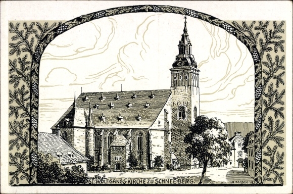 Artist PC Major, A., Schneeberg in the Ore Mountains, St. Wolfgang&#39;s Church