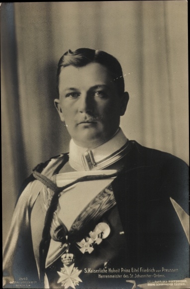 PC Prince Eitel Friedrich of Prussia, portrait, uniform, medal, gentleman master of the Order of St. John