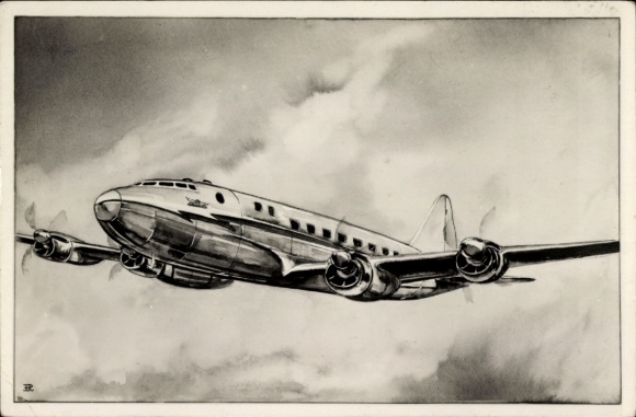 Artist Postcard British Aircraft Avro Tudor II