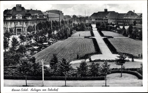 Postcard Wanne Eickel Herne in the Ruhr area, systems at the station