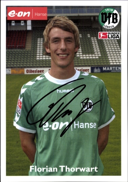 Autograph card footballer Florian Thorwart, VFB Lübeck, autograph