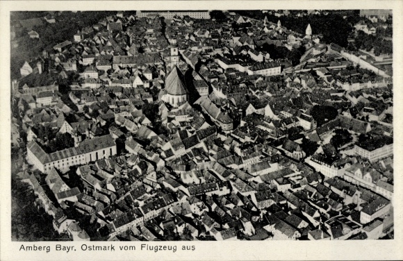 Ak Amberg in der Oberpfalz Bayern, Fliegeraufnahme