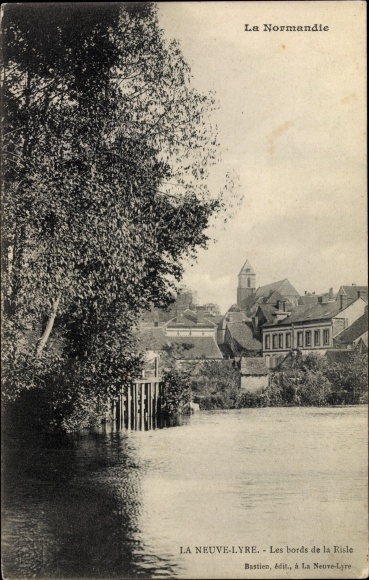 Postcard La Neuve Lyre Eure, The banks of the Risle