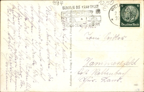 Postcard Egendorf Blankenhain in Thuringia, Thuringian State School
