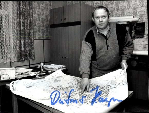 Photo Dietmar Haym, autograph, Mayor of the municipality of Mölbis GDR