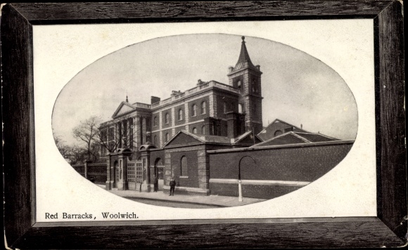 Passepartout Postcard Woolwich London, Red Barracks