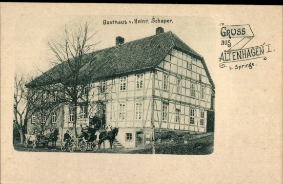 Postcard Altenhagen I Springe am Deister, inn of Heinr. Schaper