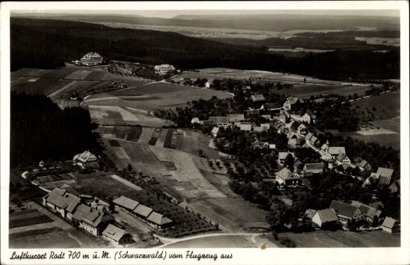 Postcard Rodt Loßburg in the Black Forest, aerial photo
