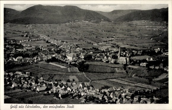 Postcard Edenkoben an der Haardt Pfalz, aerial photograph