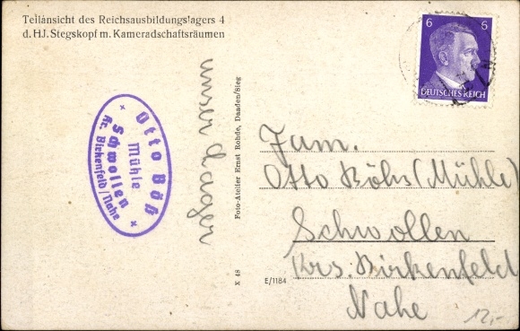 Postcard Emmerzhausen in the Westerwald, Reich training camp 4 of the HJ Stegskopf, comradeship rooms