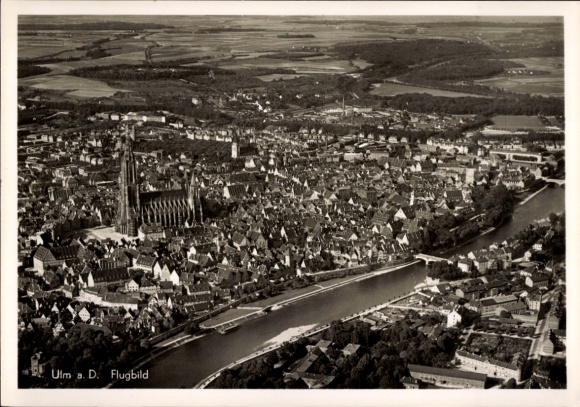 Ak Ulm, Fliegeraufnahme, 1938