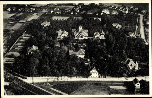 PC Coswig in Saxony, state insurance institution Saxony Heilstätte Lindenhof, aerial photo