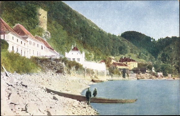 Postcard Sarmingstein St. Nikola Upper Austria, banks of the Danube