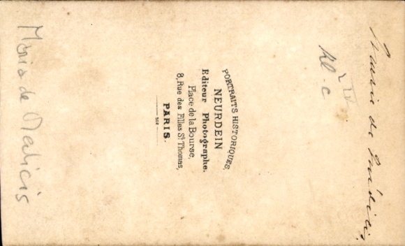 Carte de Visite Maria de Medici, Queen of France