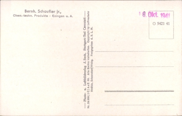 Postcard Eningen unter Achalm am Albtrauf, aerial photograph, Gasthaus zum Rössle