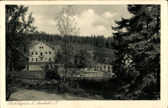 Postcard Bad Reiboldsgrün Auerbach im Vogtland, Reiboldsgruen, Gasthof "Zur Post", Inh. Gg. Hofmann
