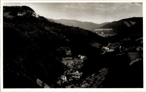 Ak Lierbach Oppenau im Schwarzwald, Berglandschaft, Kurhaus Taube, Pension, Lierbachtal, schwarz-