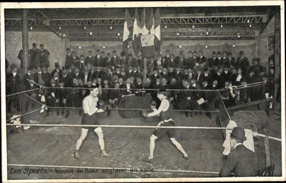 Postcard Sports, Indoor Boxing Assault, Boxer beim Kampf, Boxring